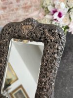 Exquisite table mirror with silver plating, very fine detailing, angels, initials (6967) - Image 6