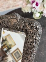 Exquisite table mirror with silver plating, very fine detailing, angels, initials (6967) - Image 7