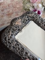 Exquisite table mirror with silver plating, very fine detailing, angels, initials (6967) - Image 2