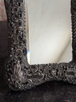 Exquisite table mirror with silver plating, very fine detailing, angels, initials (6967) - Image 10
