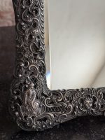 Exquisite table mirror with silver plating, very fine detailing, angels, initials (6967) - Image 4
