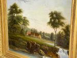 Glezna, zelta krāsas rāmis, vidēji liela izmēra (334) - Image 6