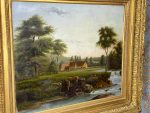 Glezna, zelta krāsas rāmis, vidēji liela izmēra (334) - Image 5