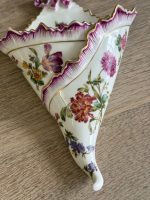 Antīka franču porcelāna sienas vāze ar ziedu motīviem (J. Golse, Châteauroux), Neliela Izmēra (5620) - Image 4