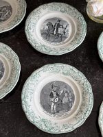 Seši antīki fajansa šķīvji — Francija, Creil et Montereau (Six Faience Plates) (6985) - Image 2