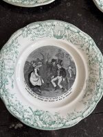 Seši antīki fajansa šķīvji — Francija, Creil et Montereau (Six Faience Plates) (6985) - Image 4