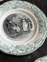 Seši antīki fajansa šķīvji — Francija, Creil et Montereau (Six Faience Plates) (6985) - Image 9