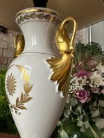 Porcelāna Galda Lampa ar Gulbjiem (3651) - Image 6