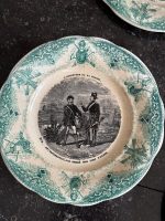 Pieci antīki fajansa šķīvji — Francija, Creil et Montereau (Five Faience Plates) (6986) - Image 2
