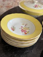 Liela pusdienu servīze, dzeltena ar ziediem — Vintage fajanss (Large Dinner Service) (6984) - Image 10