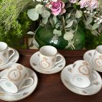 vintage limoges france singer porcelain espresso cup and saucer set gold napoleon monogram bee motif