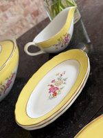 Liela pusdienu servīze, dzeltena ar ziediem — Vintage fajanss (Large Dinner Service) (6984) - Image 12