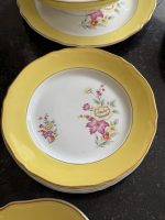 Liela pusdienu servīze, dzeltena ar ziediem — Vintage fajanss (Large Dinner Service) (6984) - Image 14