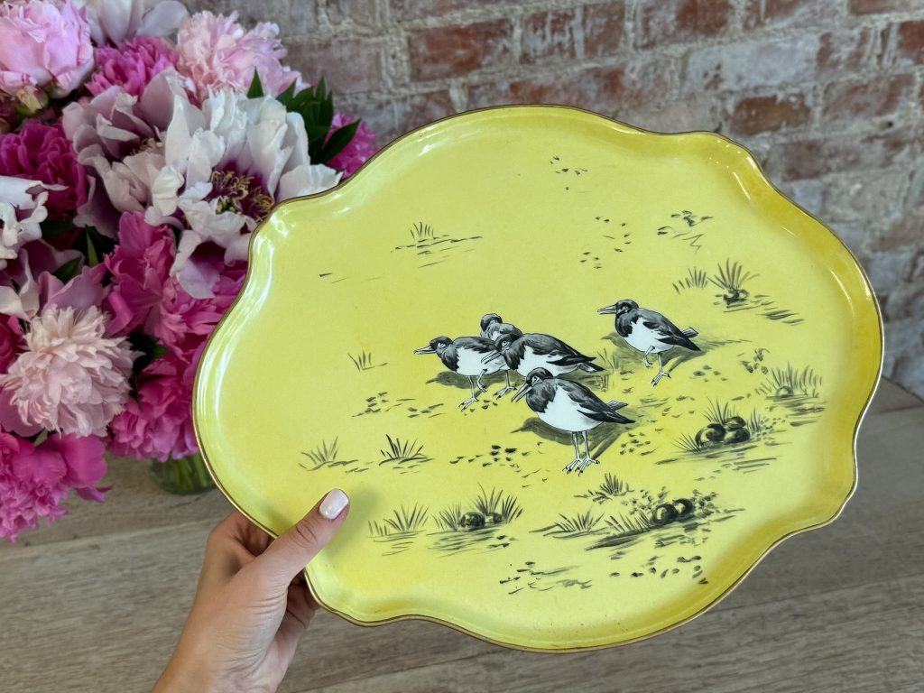liela izmēra porcelāna šķīvis/paplāte ar putniem (5751) - Image 1