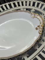 Vidēji, Liela Izmēra, Porcelāna Šķīvis ar Zelta krāsas Detalizāciju (4316) - Image 2