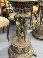 Pāris Misiņa Korbej ar Enģeļiem vai"Putti" — Empire un Neoklasicisms, Francija, ap 1850.–1900. Bronzas Figūras - Puķpodi, 2gab, Liela Izmēra (4311) - Image 15