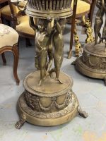 Pāris Misiņa Korbej ar Enģeļiem vai"Putti" — Empire un Neoklasicisms, Francija, ap 1850.–1900. Bronzas Figūras - Puķpodi, 2gab, Liela Izmēra (4311) - Image 14