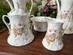 Grezns un Liels Limožas Porcelāna Kafijas un Tējas Servīzes Komplekts (fine antique French Limoges porcelain set) — Historisma stilā, (3655) - Image 14