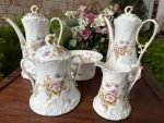 Grezns un Liels Limožas Porcelāna Kafijas un Tējas Servīzes Komplekts (fine antique French Limoges porcelain set) — Historisma stilā, (3655) - Image 18