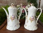 Grezns un Liels Limožas Porcelāna Kafijas un Tējas Servīzes Komplekts (fine antique French Limoges porcelain set) — Historisma stilā, (3655) - Image 21
