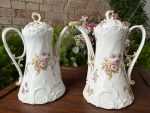 Grezns un Liels Limožas Porcelāna Kafijas un Tējas Servīzes Komplekts (fine antique French Limoges porcelain set) — Historisma stilā, (3655) - Image 26