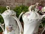 Grezns un Liels Limožas Porcelāna Kafijas un Tējas Servīzes Komplekts (fine antique French Limoges porcelain set) — Historisma stilā, (3655) - Image 29