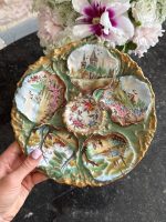 izsmalcināts, apgleznots porcelāna šķīvis austerēm, neliela izmēra (6940)