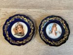 Ekskluzīvs antīks Limoges porcelāna kabineta šķīvis "Dāmas portrets" — ap 1900. gadu (Belle Époque / Edwardian) (5799) - Image 2
