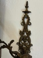 bra Bronzas sienas lampa ar Enģelīša (Putto) figūru un kristālu lusti — Jūgendstils, Francija, ap 1900. g. (6090) - Image 12
