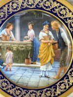 Karaliska dizaina Limoges kobalta porcelāna kabineta šķīvis "Pie akas" ar dubulto zeltījumu — XX gs. vidus (5771) - Image 5
