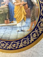 Karaliska dizaina Limoges kobalta porcelāna kabineta šķīvis "Pie akas" ar dubulto zeltījumu — XX gs. vidus (5771) - Image 7