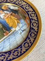 Karaliska dizaina Limoges kobalta porcelāna kabineta šķīvis "Pie akas" ar dubulto zeltījumu — XX gs. vidus (5771) - Image 8