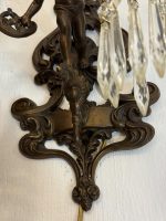 Bra Bronzas sienas lampa ar enģeļa (Putto) figūru un kristāliem — Neo-Rokoko, Francija, ap 1890. g. (6082) - Image 7