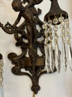 Bra Bronzas sienas lampa ar enģeļa (Putto) figūru un kristāliem — Neo-Rokoko, Francija, ap 1890. g. (6082) - Image 4