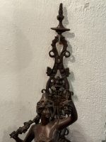 Bra Bronzas sienas lampa, femme-fleur figūra, kristāli — Jūgendstils, Francija, ap 1900. g. (6076) - Image 16