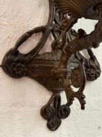 Bra Bronzas sienas lampa, femme-fleur figūra, kristāli — Jūgendstils, Francija, ap 1900. g. (6076) - Image 19