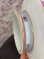 porcelāna kūku šķīvis ar zelta krāsas iniciāļiem un ziedu motīvu, neliela izmēra (7265) - Image 12