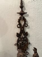 Bra Bronzas sienas lampa, femme-fleur figūra, kristāli — Jūgendstils, Francija, ap 1900. g. (6076) - Image 11