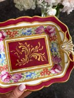Neliels antīks porcelāna trauks ar ziediem — Francija (Antique Porcelain Dish) (6868) - Image 4