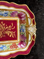 Neliels antīks porcelāna trauks ar ziediem — Francija (Antique Porcelain Dish) (6868) - Image 5