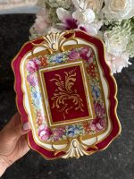 Neliels antīks porcelāna trauks ar ziediem — Francija (Antique Porcelain Dish) (6868) - Image 2