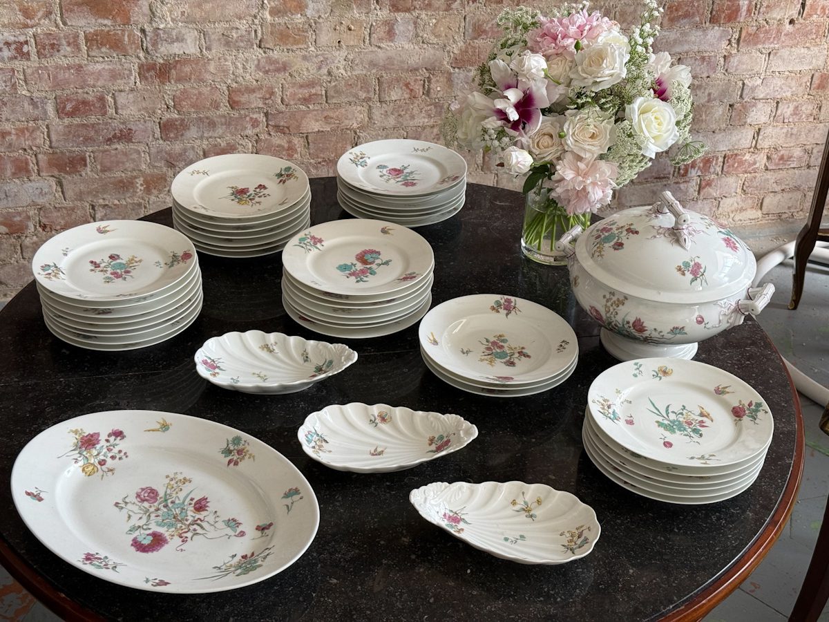 IMG_5116 2 antique porcelain dinner service by hache jullien vierzon with floral decor