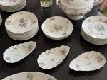 Porcelāna pusdienu servīze ar ziediem — "HACHE, JULLIEN & Cie, VIERZON, PARIS", 1878 MEDE D'OR PARIS - zelta medaļa pasaules izstādē (Antique Porcelain Dinner Service) (6895) - Image 6