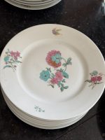 Porcelāna pusdienu servīze ar ziediem — "HACHE, JULLIEN & Cie, VIERZON, PARIS", 1878 MEDE D'OR PARIS - zelta medaļa pasaules izstādē (Antique Porcelain Dinner Service) (6895) - Image 9