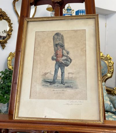 Tegning i guldramme med glas, mellemstor (3304)