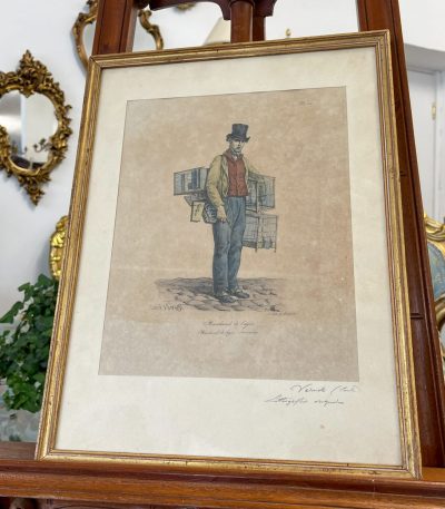 Tegning i guldramme med glas, mellemstor (3305)
