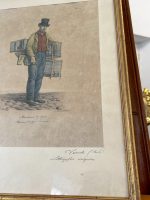 Zīmējums, zelta krāsas rāmī ar stiklu, vidēji maza izmēra (3305) - Image 2