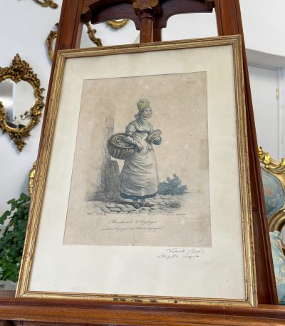 Tegning i guldramme med glas, mellemstor (3306)