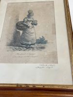 Zīmējums, zelta krāsas rāmī ar stiklu, vidēji maza izmēra (3306) - Image 2
