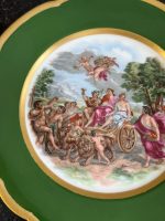 2gab porcelāna šķīvji tumši zaļā/zelta krāsā, neliela izmēra (7286) - Image 6